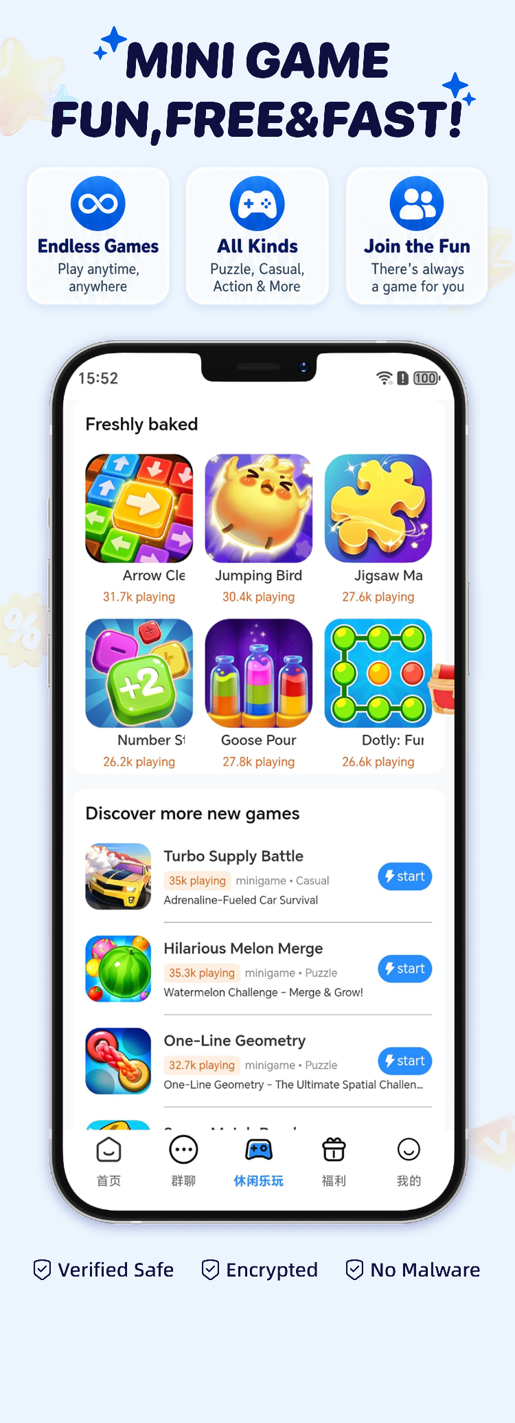 Mini games that are fun, free, fast and safe